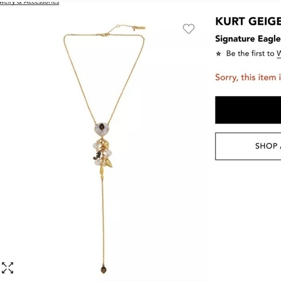 🔹️KURT GEIGER 🔹️LONDONSignature Eagle And Shell Y Necklace, 18" - Picture 4 of 6